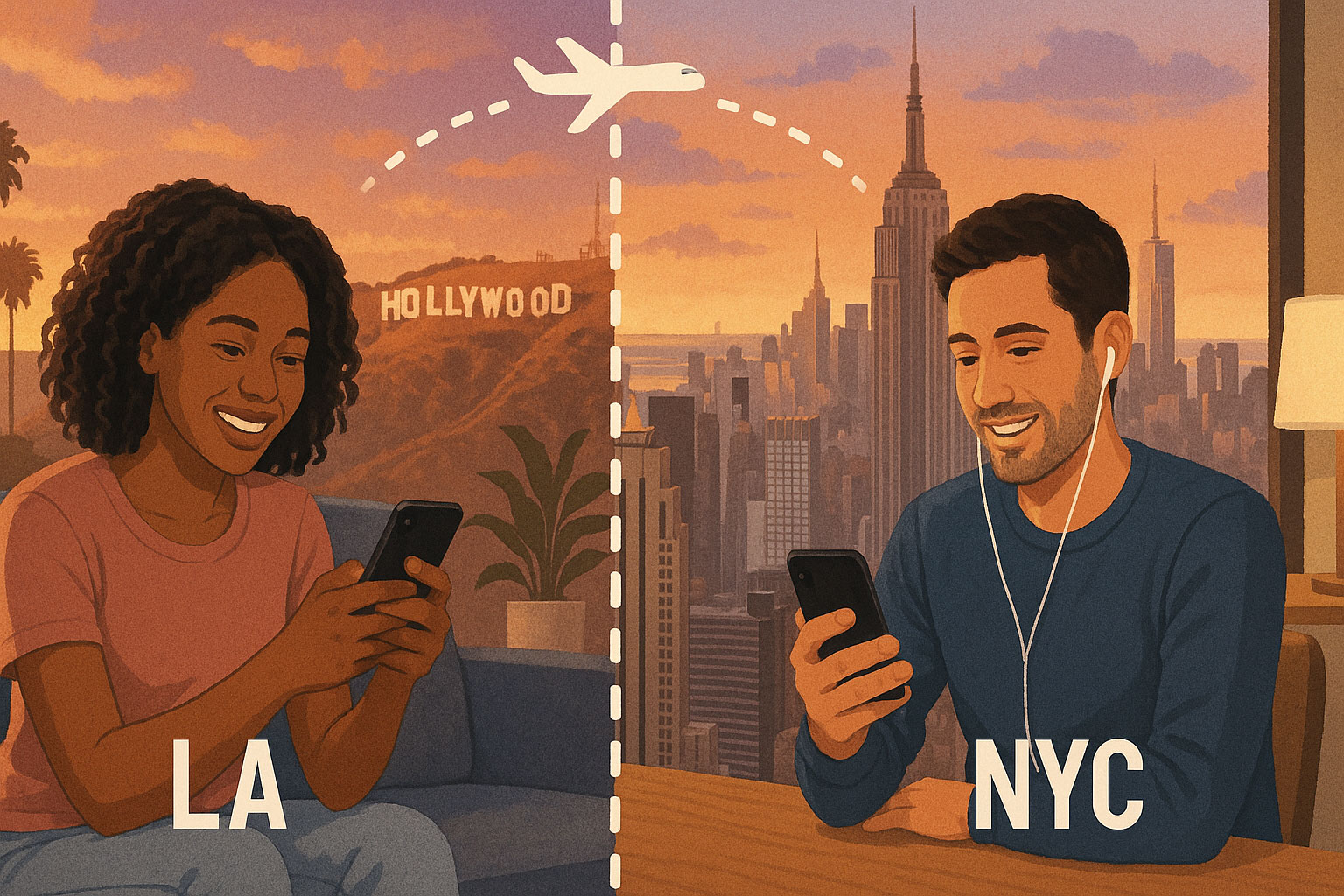 Why Long-Distance Relationships Are Thriving Between LA and NYC Couples